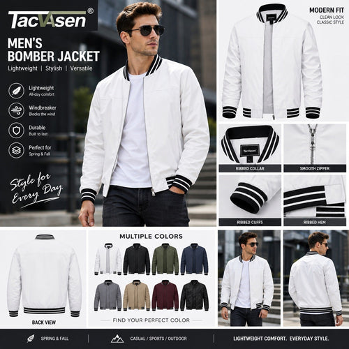 Men's Bomber Jacket Lightweight Sportswear
